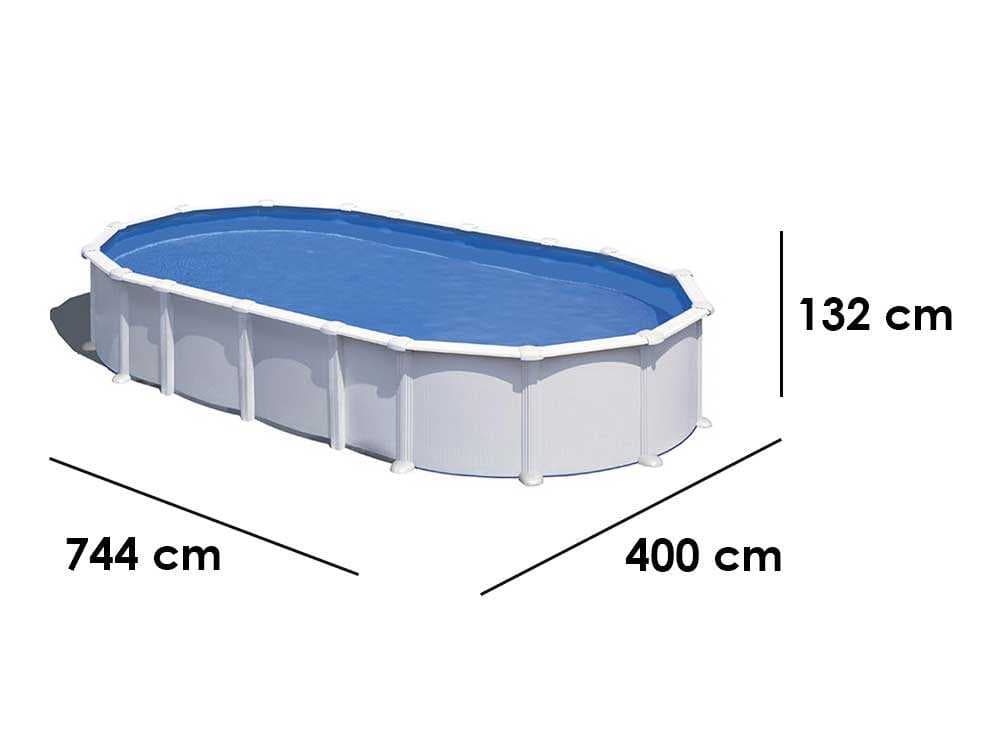 Gre Haiti Oval 730x375x132cm – Oberirdischer Stahlpool – mit unterirdischen Stäben