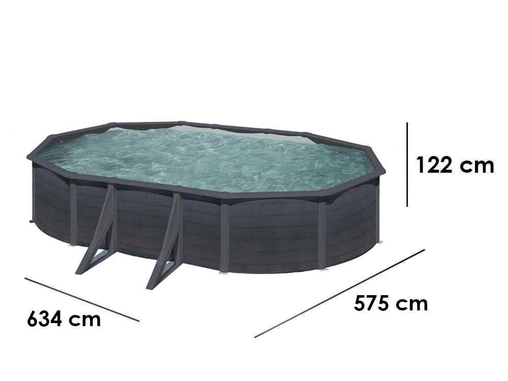 Gre Kea Ovale 610x375x120cm – Stahlwandpool