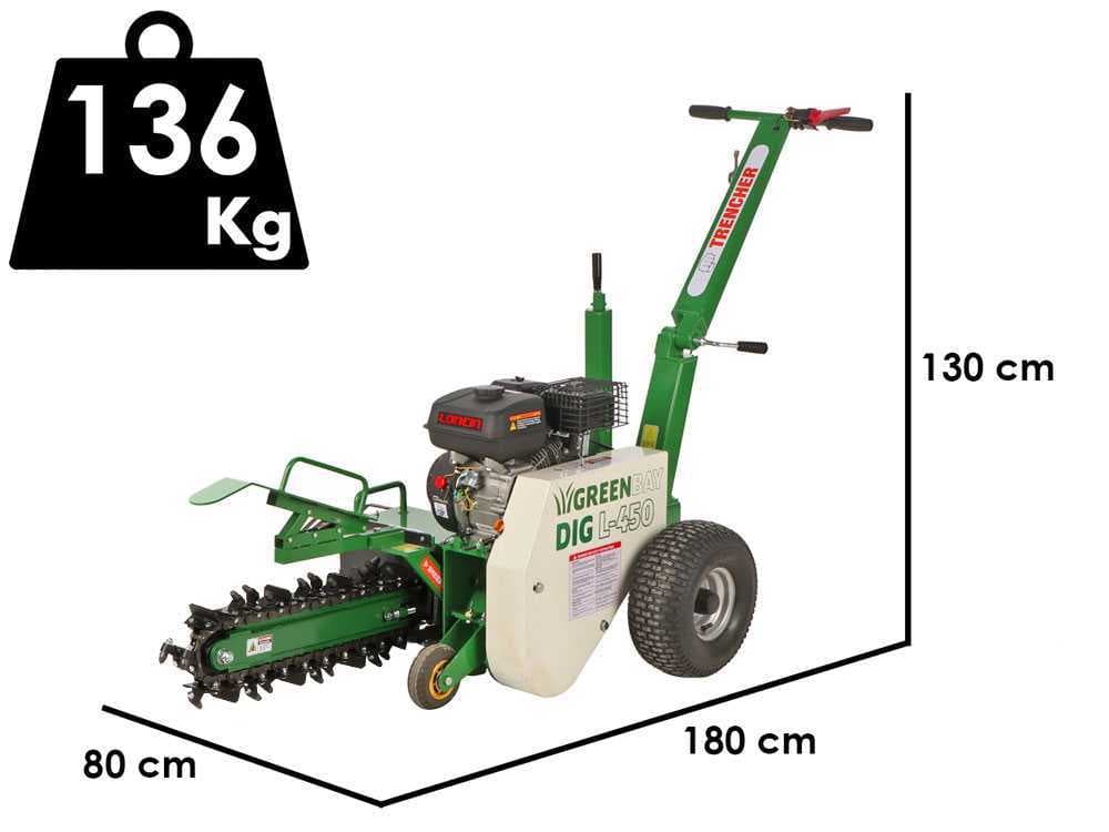 GreenBay DIG L-450 – Grabenfräse – Loncin-Motor 196 ccm