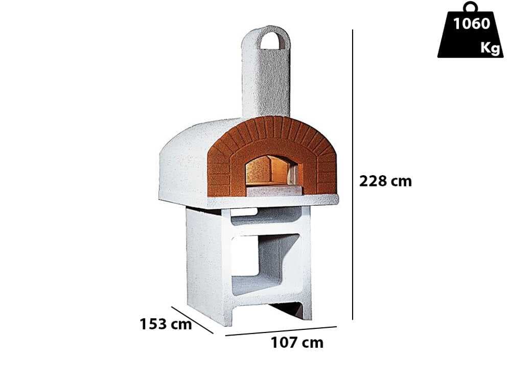 Linea VZ Pozzuoli – Garten-Holzbackofen mit Betonsockel – Backraum 72×105 cm