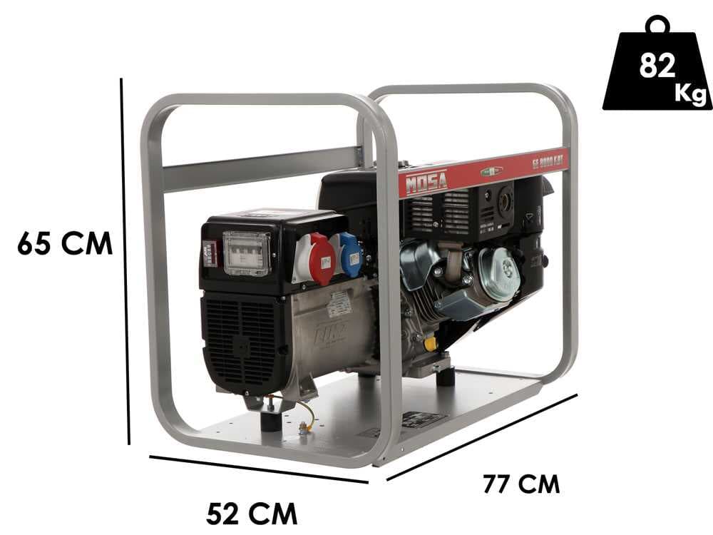 MOSA GE 8000 KBT – Benzin-Stromerzeuger 6.4 kW – Dauerleistung 5.6 kW – 400V – Motor Kohler CP CH440