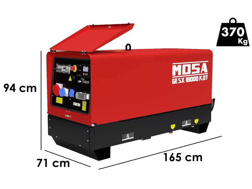 MOSA GE SX 18000 KDT – Diesel-Stromerzeuger, leise, 14.4 kW Dauerleistung 13,2 kW 400V + ATS – Kohler Motor KDW1003