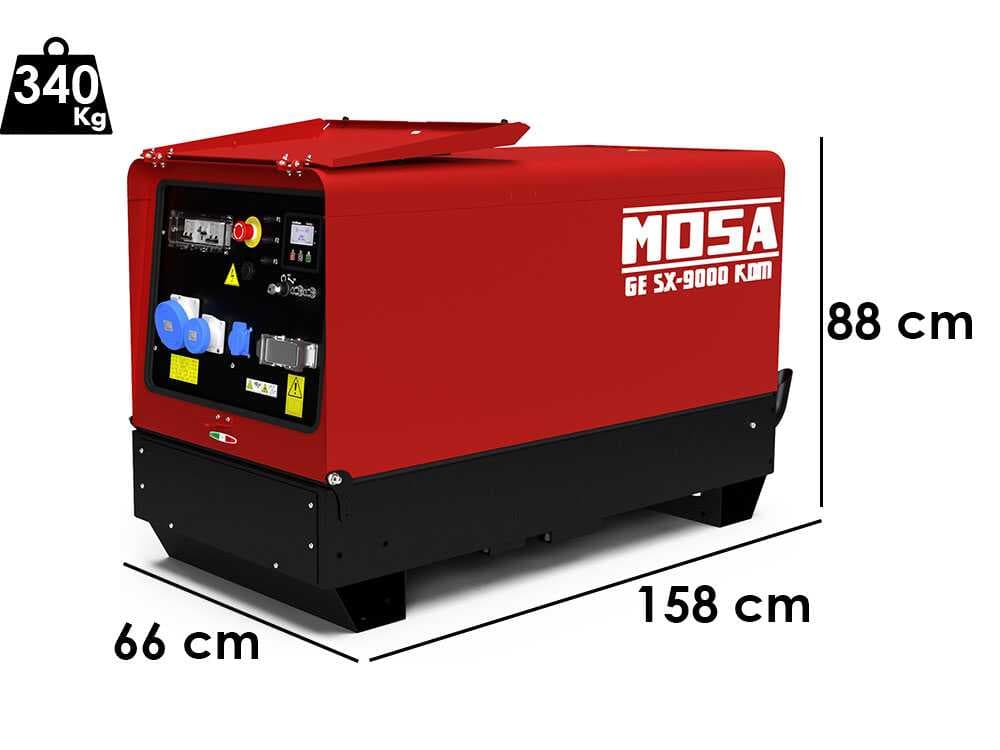 MOSA GE SX-9000 KDM – Diesel-Stromerzeuger leise 8.3 kW – Dauerleistung 7.5 kW 230V + ATS – Kohler Motor KDW702
