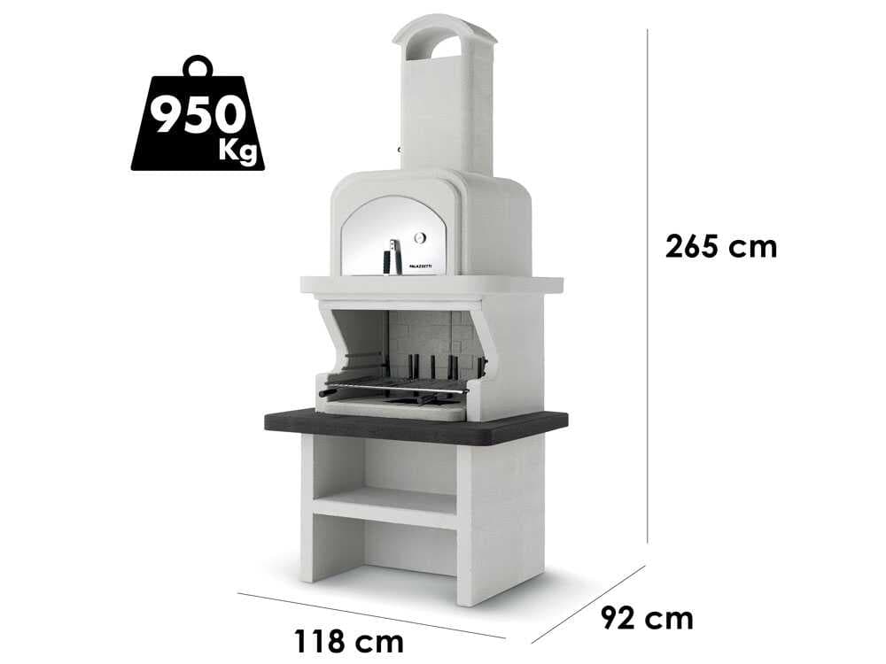 Palazzetti Balos – Kombi-Grillkamin mit Holzbackofen aus Betonstein