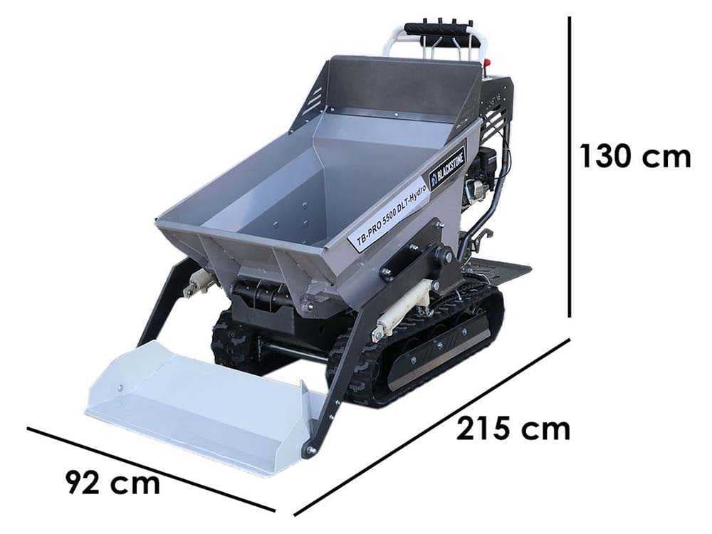 Raupendumper Blackstone TB-PRO 5500 DLT-Hydro – Tragfähigkeit der Mulde 500 Kg