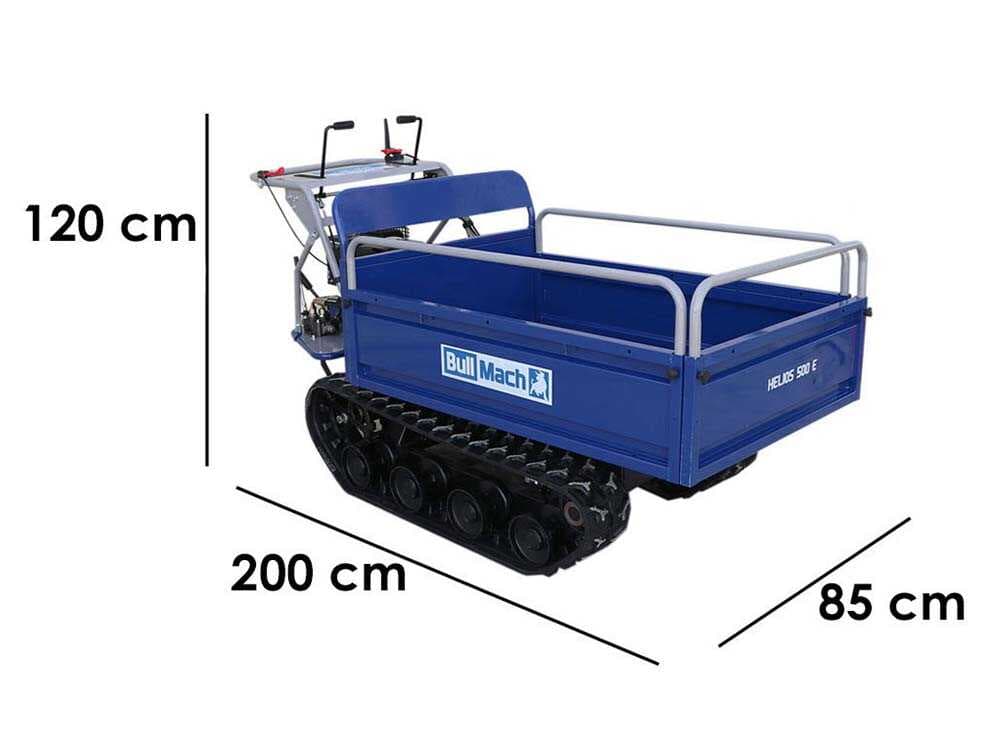 Raupendumper BullMach Helios 500 E – ausziehbare Ladefläche hydraulisch 500Kg