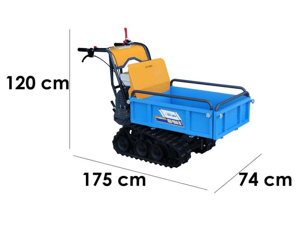 Raupendumper EuroMech EM400H-Agri – Ausziehbare Mulde – 400 kg Nutzlast