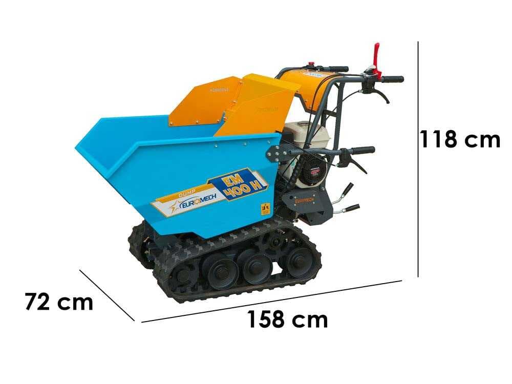 Raupendumper EuroMech EM400H-Dump – Dumper Mulde mit 400 Kg Nutzlast