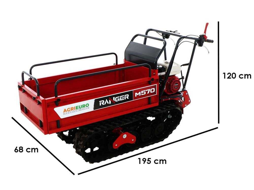 Raupendumper mit ausziehbarer Mulde Ranger M570 – Honda GX200 Motor