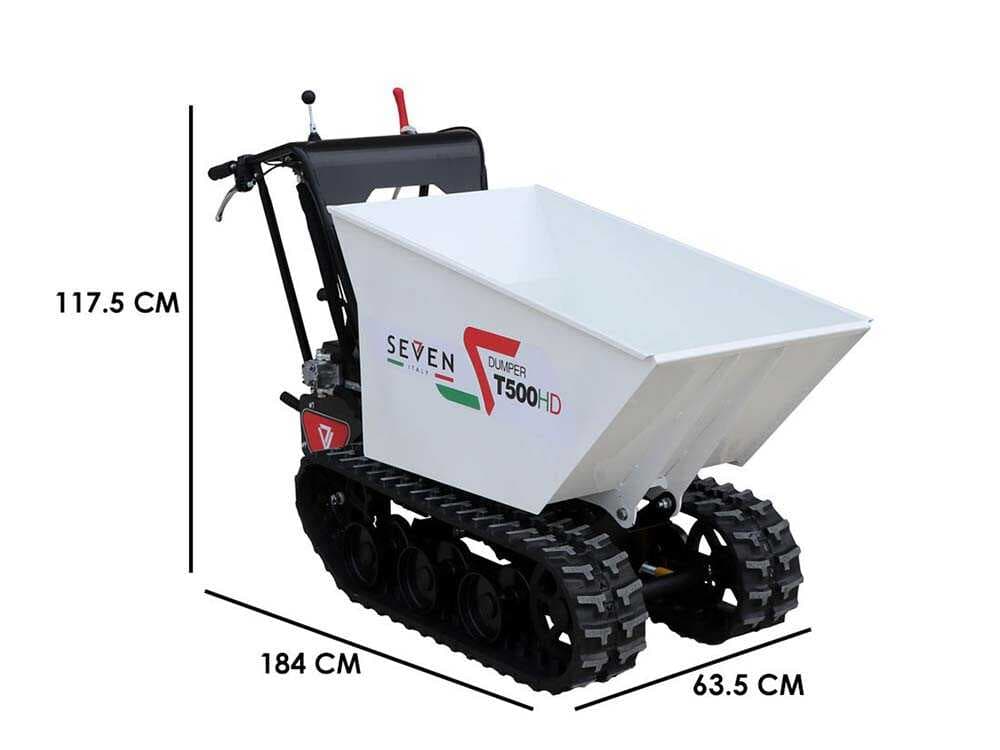Raupendumper Seven Italy T500HD GX – Hydraulische Dumper Mulde – Tragfähigkeit 500 Kg