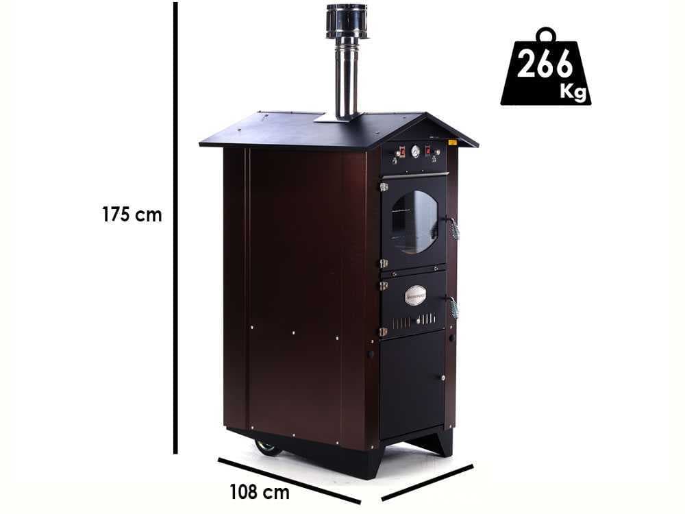 Rossofuoco Garden 80 – Holzbackofen für den Außenbereich – Braun
