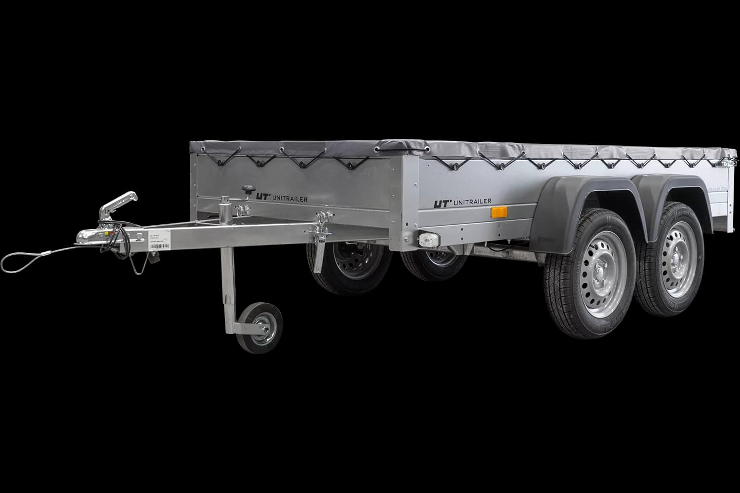 Garden Trailer 264/2 Kipp Mit Stützrad, Graue Flachplane Und Planenträger-Neu