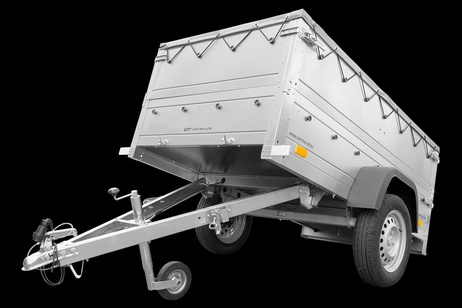 Kippbarer Pkw Anhänger Garden Trailer 200 KIPP mit zusätzlichen Bordwänden, Stützrad und Flachplane-Neu