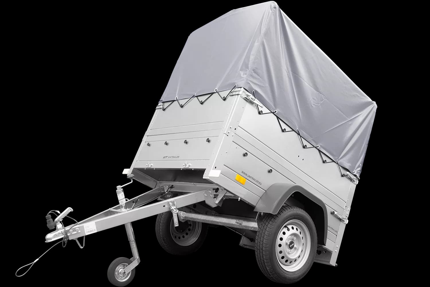 Neuanhänger Kipper ungebremst Garden Trailer 150 KIPP mit zusätzlichen Bordwänden, Stützrad, Hochplane und Hochspriegel-Neu
