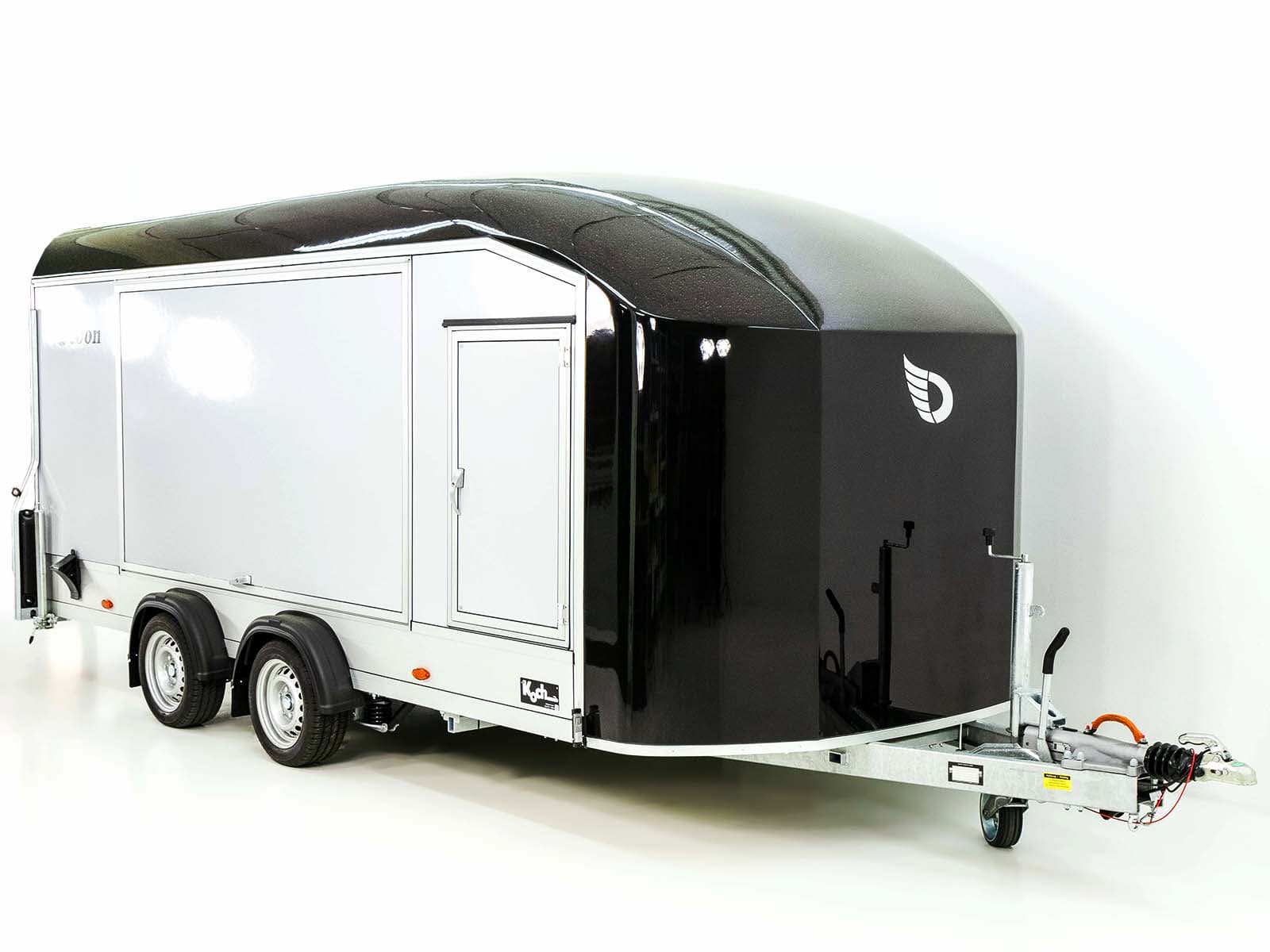Debon Kofferanhänger Roadster C1000 200x500x200 cm 3,5t schwarz | E-Winde | Erhöhungsrampen-Neu