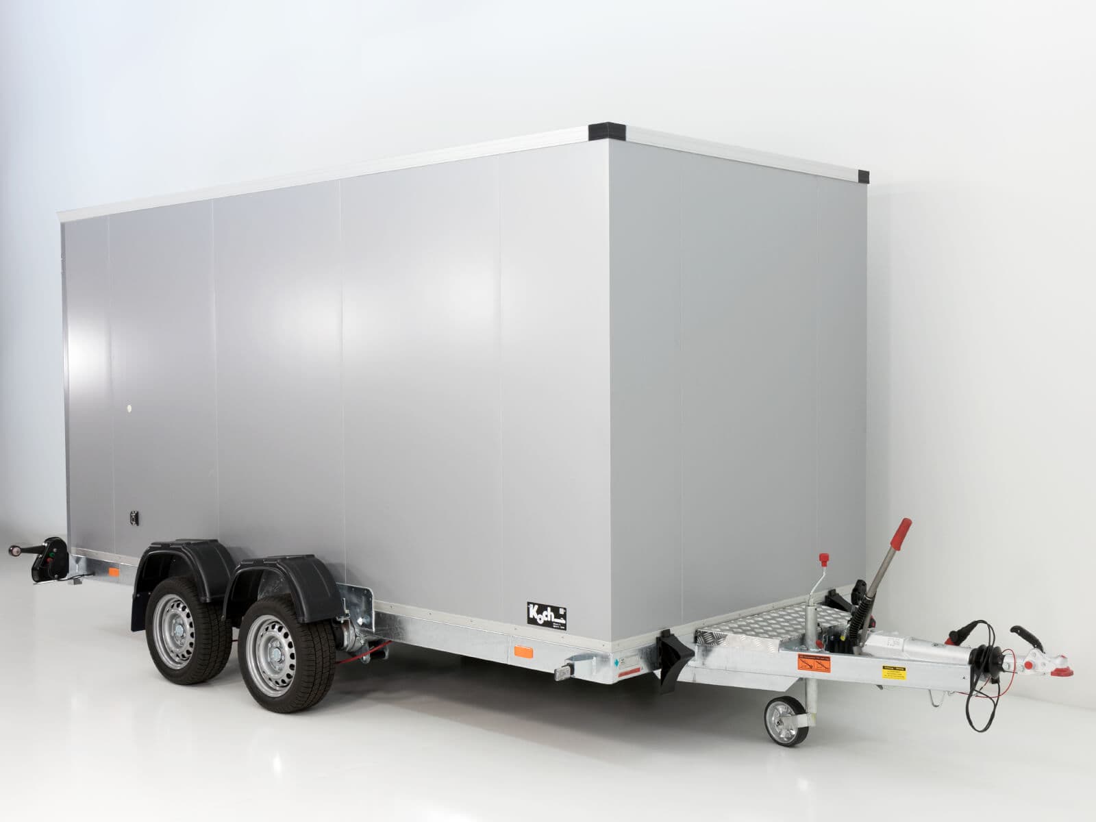 Vezeko Koffer-Absenkanhänger 157x344cm Höhe: 210cm 2,7t | Silber-Neu