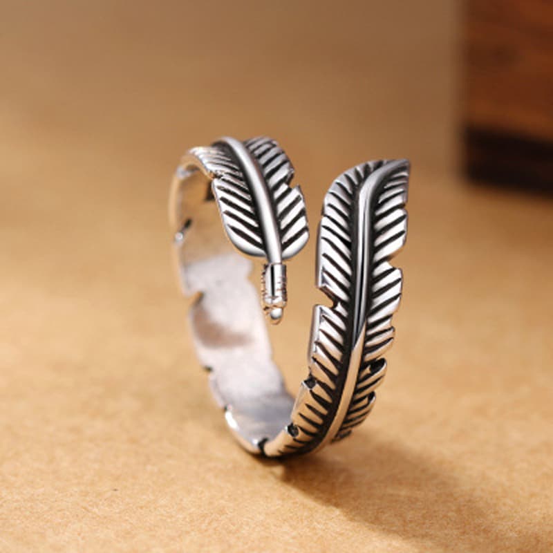 Bague viking plume