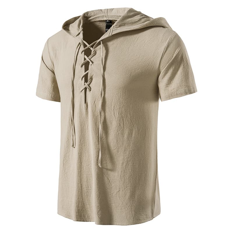 Déguisement viking chemise à capuche beige - L