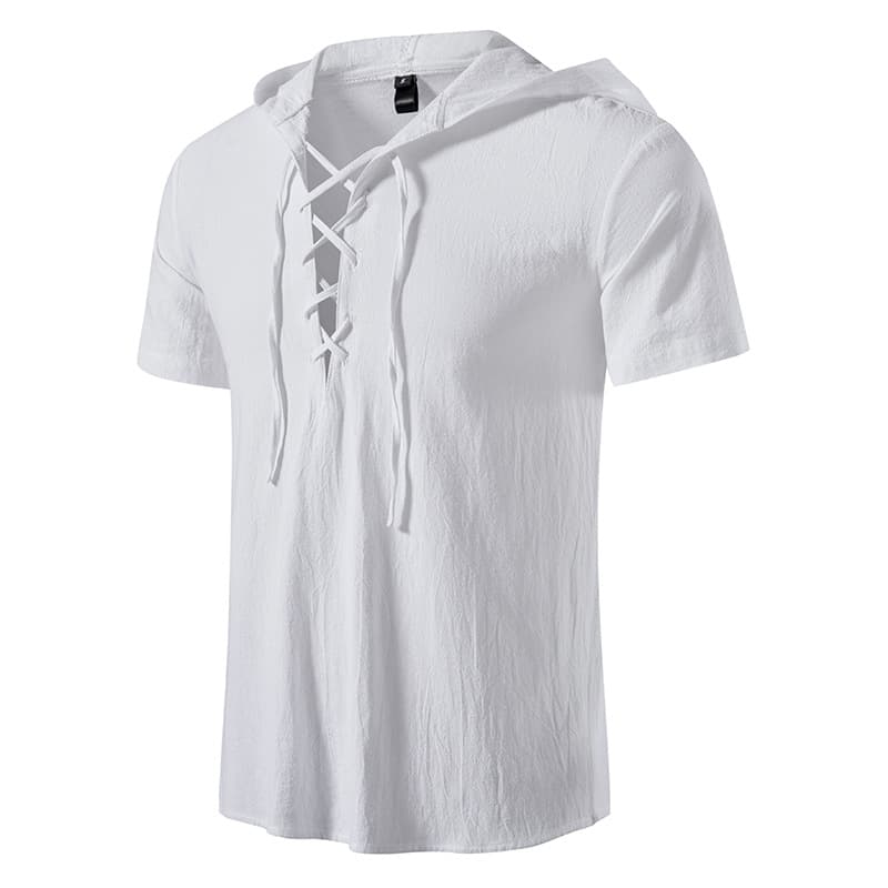 Déguisement viking chemise a capuche blanche - XXL