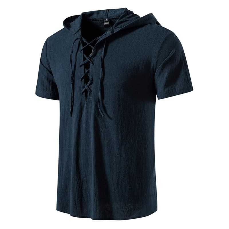 Déguisement viking chemise a capuche bleu - M