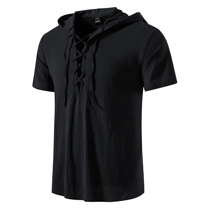 Déguisement viking chemise à capuche noir - XXL