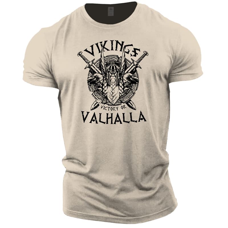 T-shirt Viking victory or valhalla beige - L