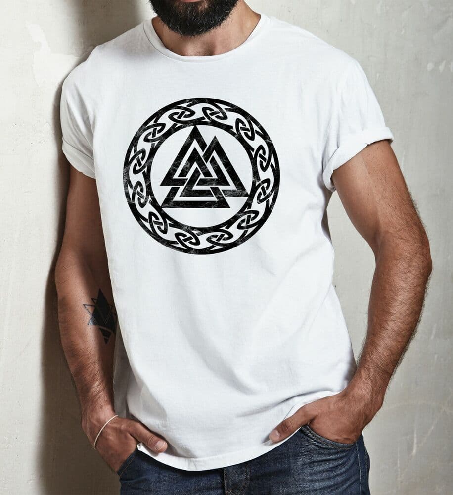 T-shirt viking Valknut rune blanc - M