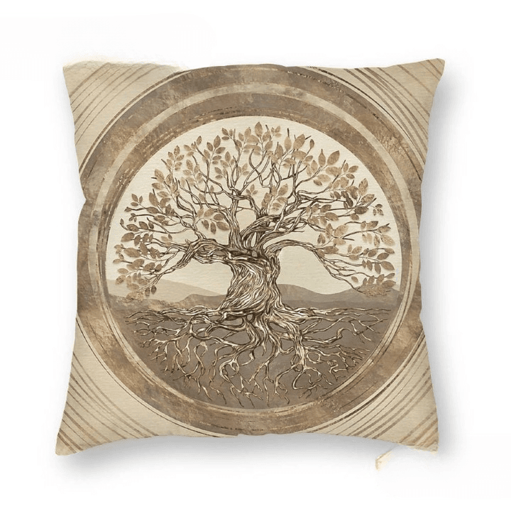 Coussin Viking Arbre du Midgard - 30x30cm