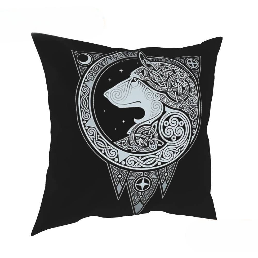 Coussin Viking Loup Nordique - 50x50cm