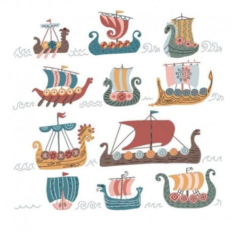 Drapeau Drakkar Enfant - 130 x 150 cm - Blanc