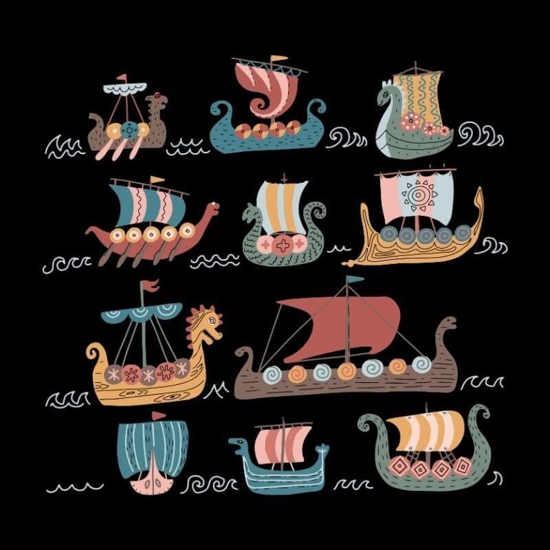 Drapeau Drakkar Enfant - 150 x 230 cm - Noir