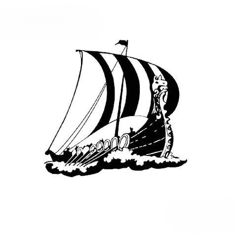 Stickers Drakkar Floki | Noir et Blanc - 28x29cm