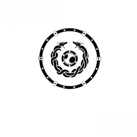 Stickers Loup Scandinave | Noir et Blanc - 30x30cm