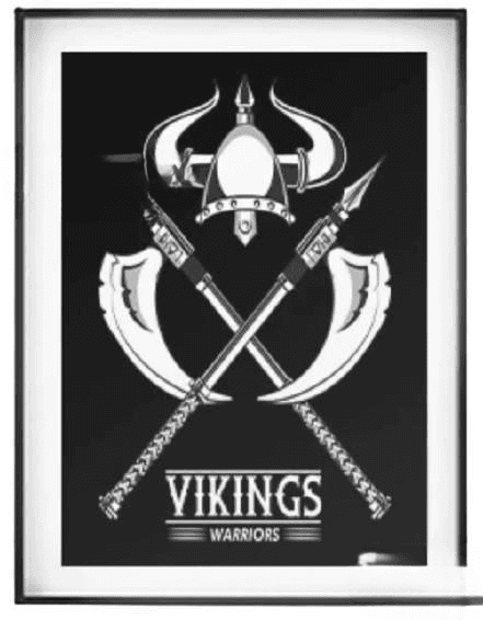 Tableau Viking Warrior | Noir et Blanc - 21x30cm