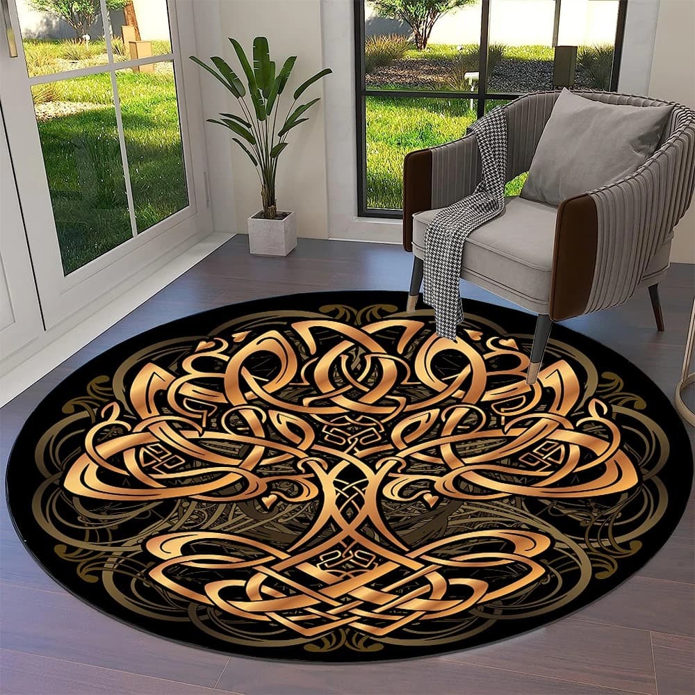 Tapis viking rond arbre de vie luxueuse - 60cm