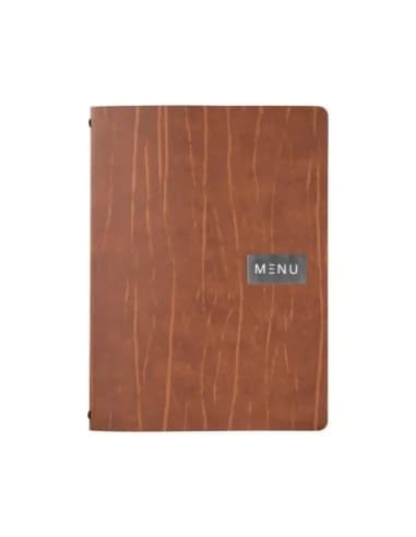 Protège-menu en cuir recyclé Securit Gamme Leather A4 marron