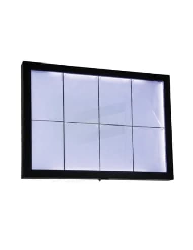 Porte-menu mural à LED blanches en acier noir Securit 8xA4
