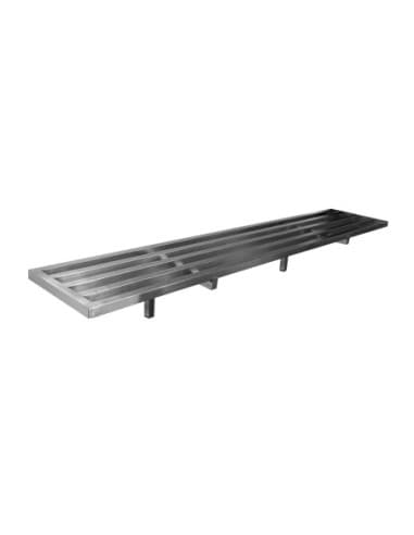 ETAGERE MURALE INOX TUBULAIRE CONSOLES FIXES L (en mm) : 1Â 600 - P (en mm) : 400 H (en mm) : 25