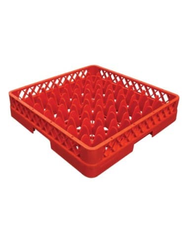 CASIER LAVE-VAISSELLE POUR 49 VERRES (62X62 MM) POLYPROPYLENE ROUGE RED COLOUR L (en mm) : 501 - P (en mm) : 501 H (en mm) : 101