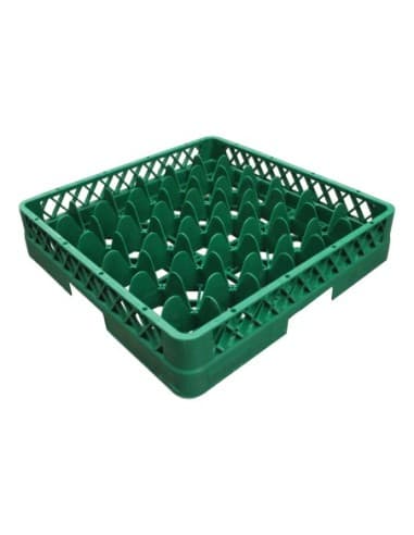 CASIER LAVE-VAISSELLE POUR 36 VERRES D.73 MM MAX POLYPROPYLENE VERT GREEN COLOUR L (en mm) : 501 - P (en mm) : 501 H (en mm) : 1