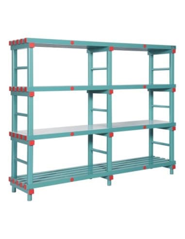 RAYONNAGE PLASTIQUE CHARGE LOURDE. 5 NIVEAUX PROFONDEUR 500 L (en mm) : 1 000 - P (en mm) : 500 H (en mm) : 2 170