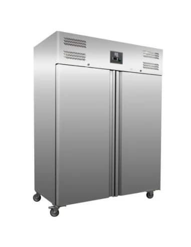 ARMOIRE REFRIGEREE INOX 2 PORTES -2/+8°C FROID VENTILE. 6 GRILLES GN2/1. 4 ROULETTES Ø100MM Tension : 230V Mono - Puissance (en