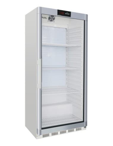 ARMOIRE REFRIGEREE BLANCHE PORTE VITREE . +2/+8°C AVEC 3+1 CLAYETTES. FERMETURE A CLE Tension : 230V Mono - Puissance (en kW) :