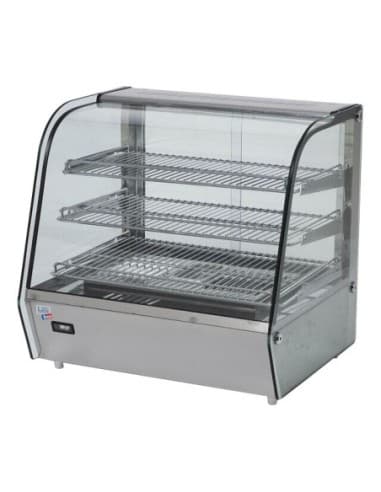 VITRINE DE PRESENTATION CHAUFFANTE 120 LITRES Tension : 230V Mono - Puissance (en kW) : 1.1 L (en mm) : 678 - P (en mm) : 568 H