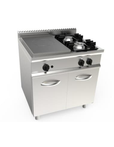 PLAQUE COUP DE FEU 4.5KW + 2 FEUX GAZ (4.5+7.5KW) SUR PIETEMENT FERME L (en mm) : 800 - P (en mm) : 700 H (en mm) : 850