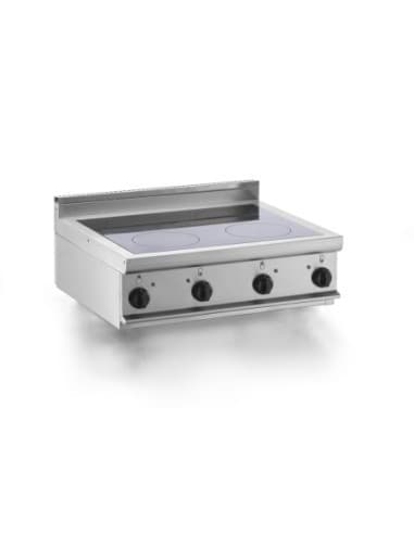 FOURNEAU ELECTRIQUE A INDUCTION A POSER 4 ZONES 4X3.5 KW Fourni avec câble électrique. sans prise Puissance (en kW) : 14 - L (en