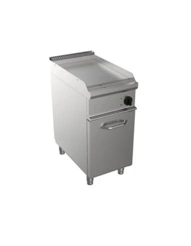FRY-TOP ELECTRIQUE INOX 304 SUR MEUBLE FERME. 1P.BATTANTE PLAQUE LISSE INOX 304 Fourni avec câble électrique. sans prise Puissan