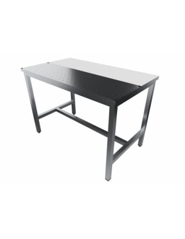 TABLE DE DESSOUVIDAGE INOX . AV-AR RECUPERATION DES EXSUDATS L (en mm) : 1Â 200 - L (en mm) : 600 H (en mm) : 850