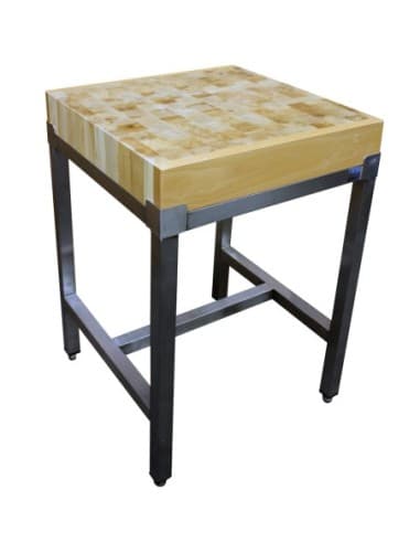 BILLOT BOIS 600X600X150 SUR PIETEMENT INOX 304 L (en mm) : 600 - P (en mm) : 600 H (en mm) : 850