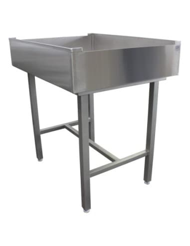 TABLE A EPICER LES POULETS INOX AISI 304 AVEC BAC 950X700X200 MM L (en mm) : 950 - P (en mm) : 700 H (en mm) : 960